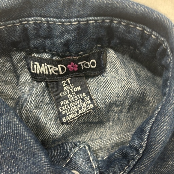 Limited Too Girls Denim Vest Size 2T - Picture 3 of 6